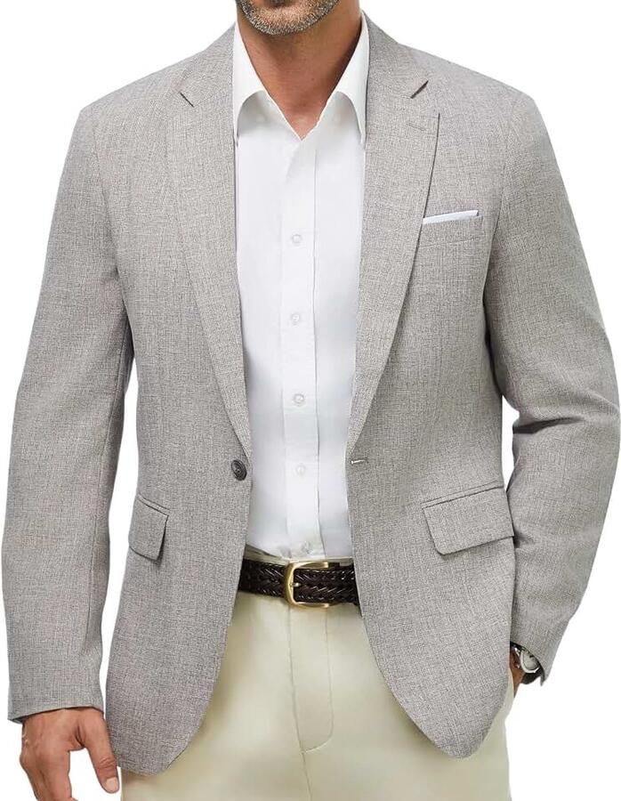Blazer voor heren colbert met één knoop normale pasvorm klassieke revers sportjas voor zaken smart casual en bruiloften