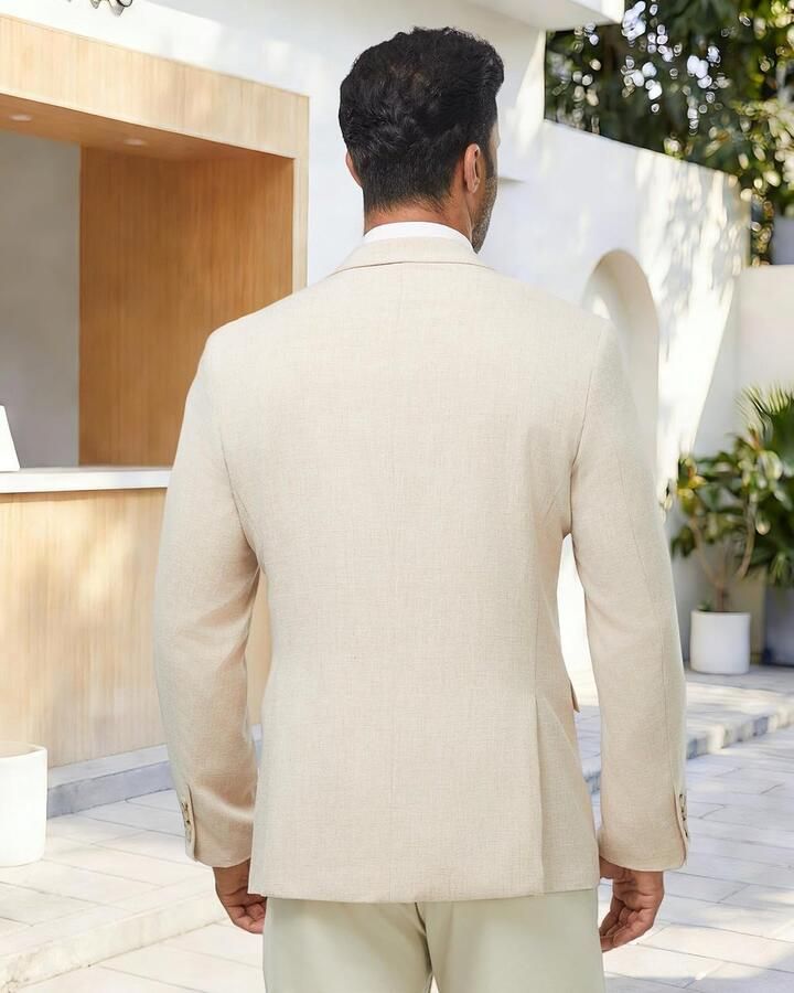 Blazer voor heren colbert met één knoop normale pasvorm klassieke revers sportjas voor zaken smart casual en bruiloften