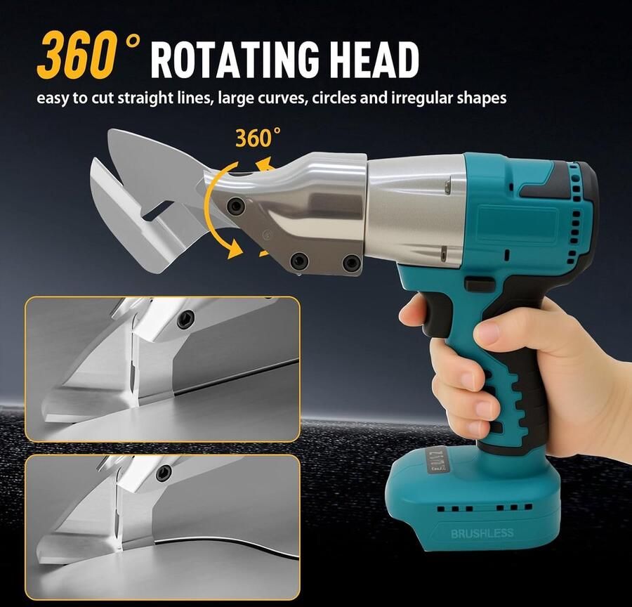 Blikschaar Compatibel met Makita 18V Elektrische blikschaar met 360°