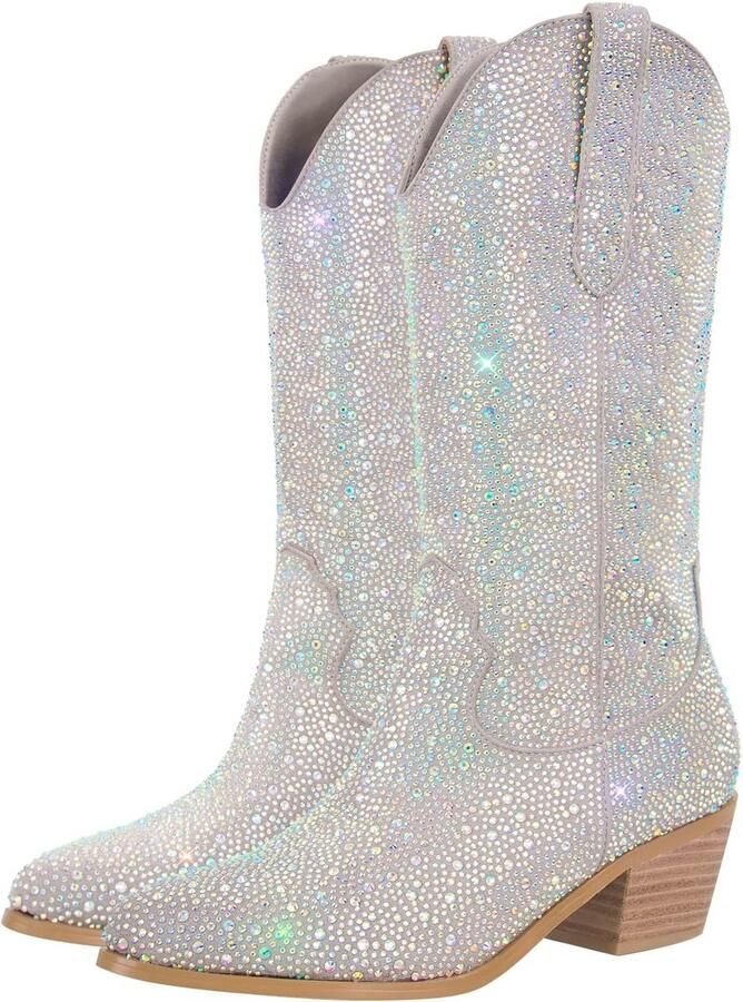 Blingqueen Cowboy Laarzen Glitter Boots Western hak