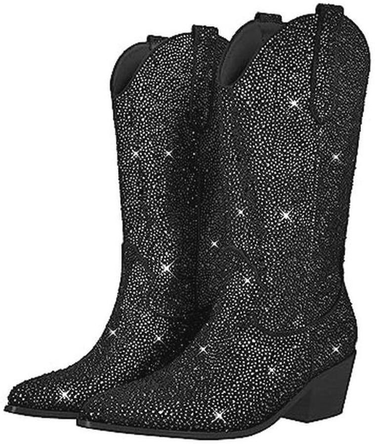 Blingqueen Cowboy Laarzen Glitter Boots Western hak