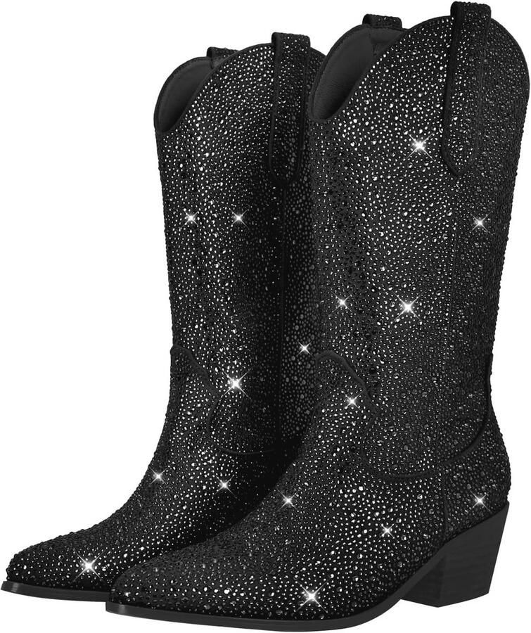 Blingqueen Cowboy Laarzen Glitter Boots Western hak