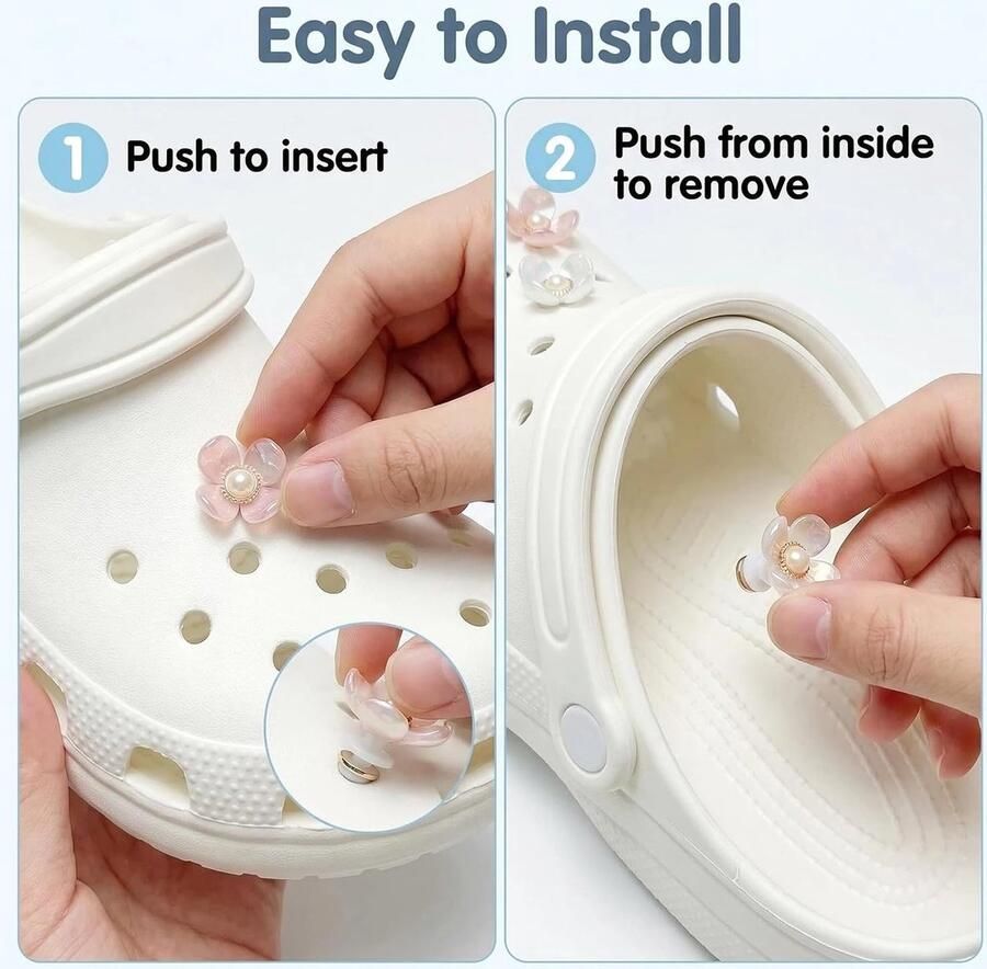 Bloe bedels 12 stuks Krokodillenbedels Schoenbedels voor DIY Versier schoenen en sandalen ShopVlot