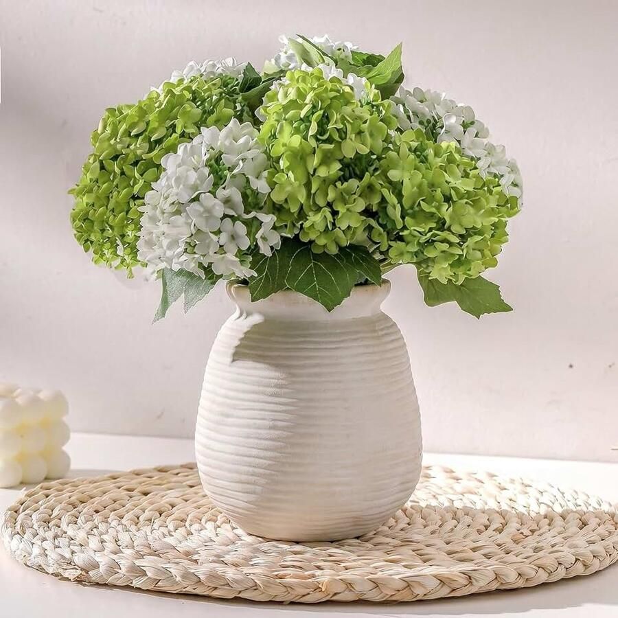 Bloemenvaas decoratieve witte vaas rustieke terracotta vazen voor huisdecoratie boerderij vintage vazen voor woonkamer keuken slaapkamer kantoor salontafel