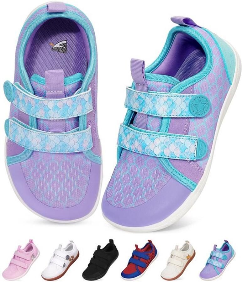 Blotevoetenschoenen voor Kinderen Brede Blotevoetenschoenen Minimalistische Sneakers Antislip Trailschoenen Zachte Pantoffels Klittenbandsluiting Minimalistische Schoenen
