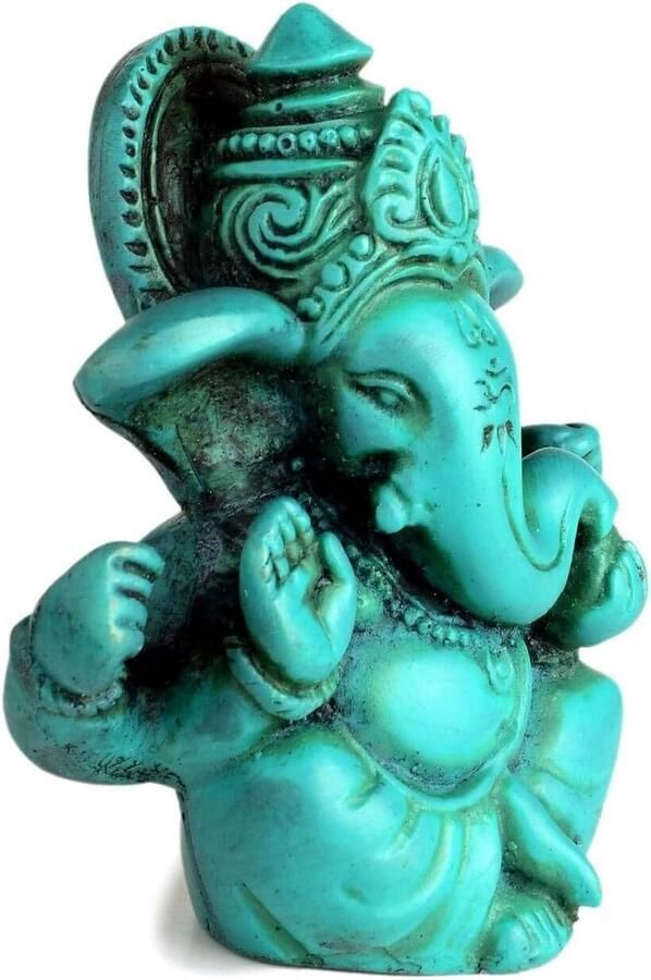 Boeddhistisch Hindoe-beeld Ganesha Ganapati Ganesh Hars Turkoois