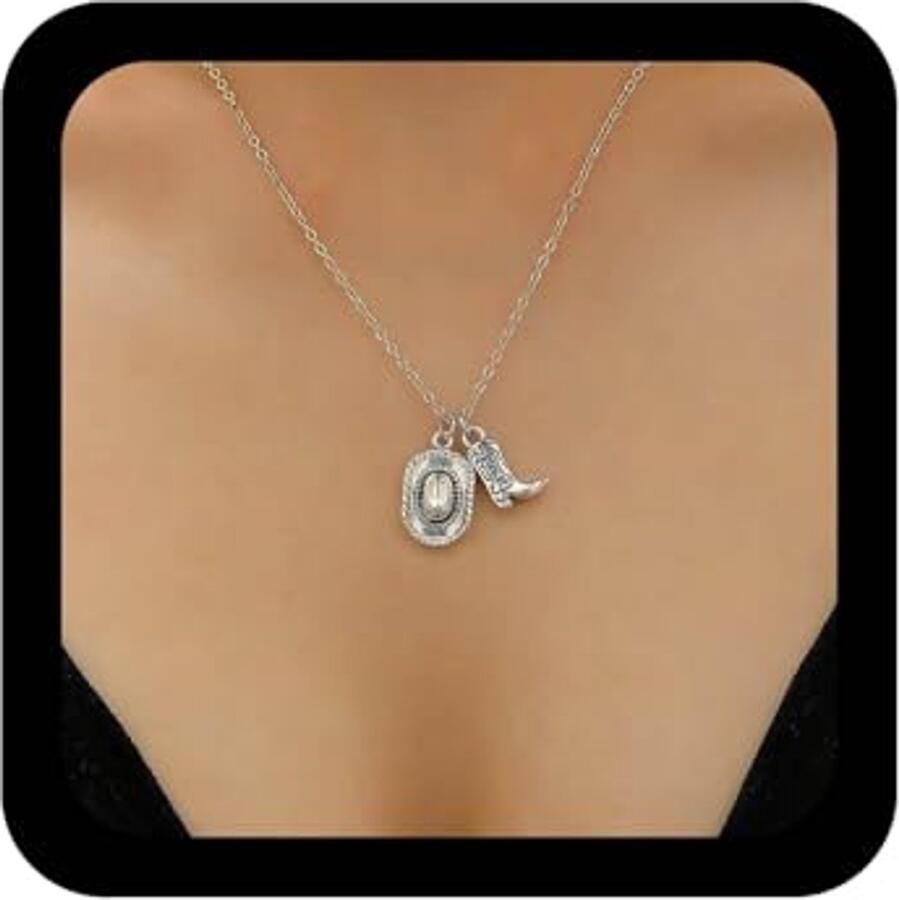 Boho Hoed Laarzen Hanger Ketting Vintage Hoge Boot Choker voor Vrouwen