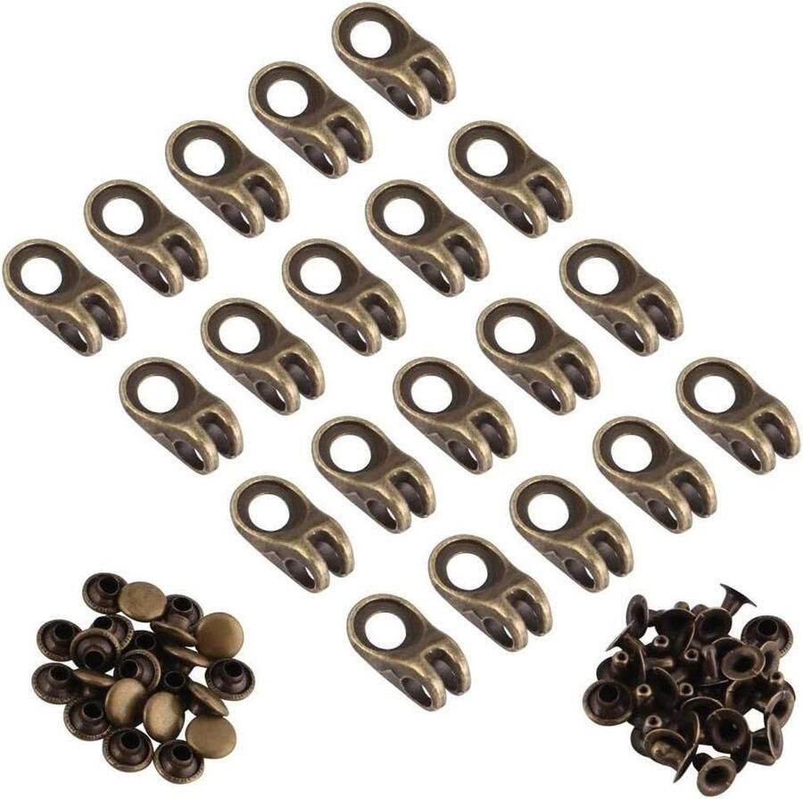 20x Metal Vetersluitingen met Klinknagels voor Laarzen Schoenen en Klimuitrusting Brons - Foto 2