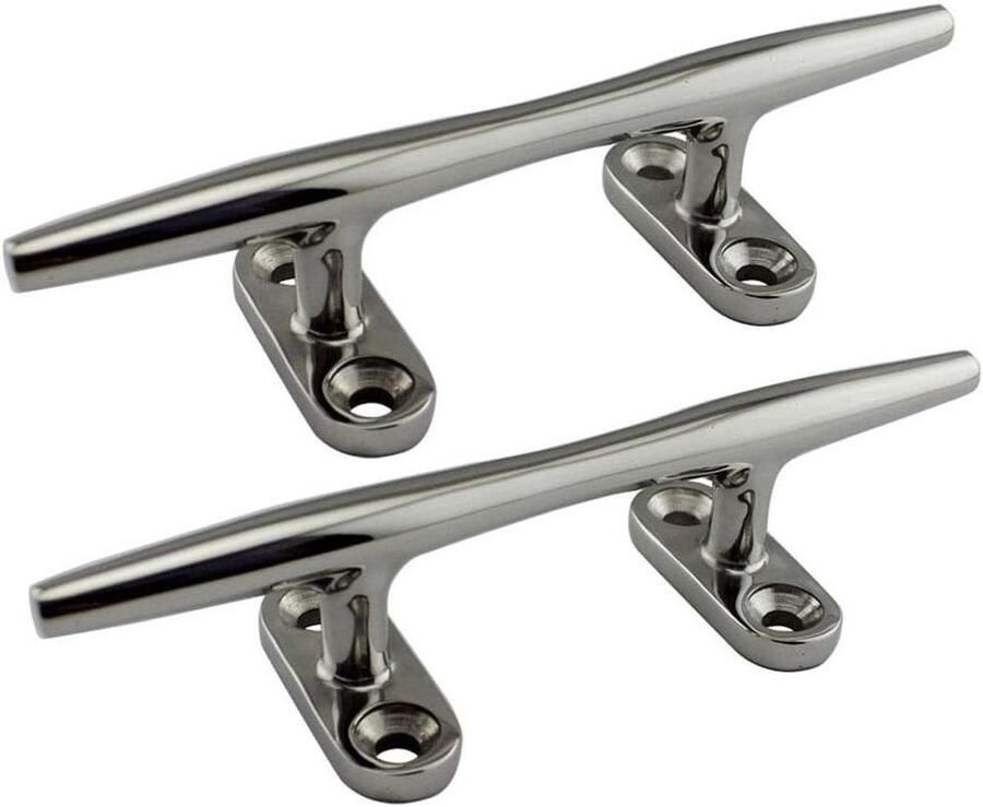 Boot Schoenplaatjes Dekbeslag Touwbevestiging Vastzetten van boten 316 RVS Constructie 203mm Lengte Zilver