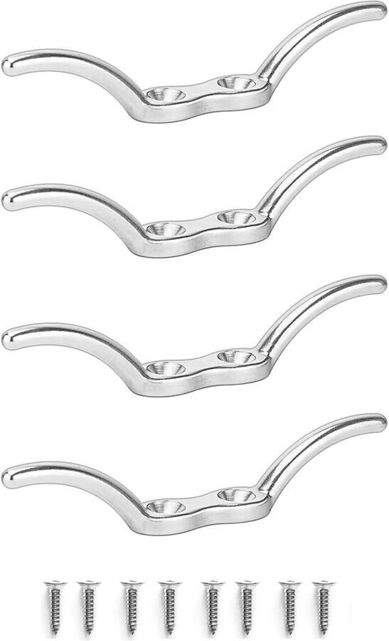 Boot Schoenplaatjes Touw Bevestiging Watersport Vastmaken Roestvrij Staal 316 4 Stuks Zilverkleurig