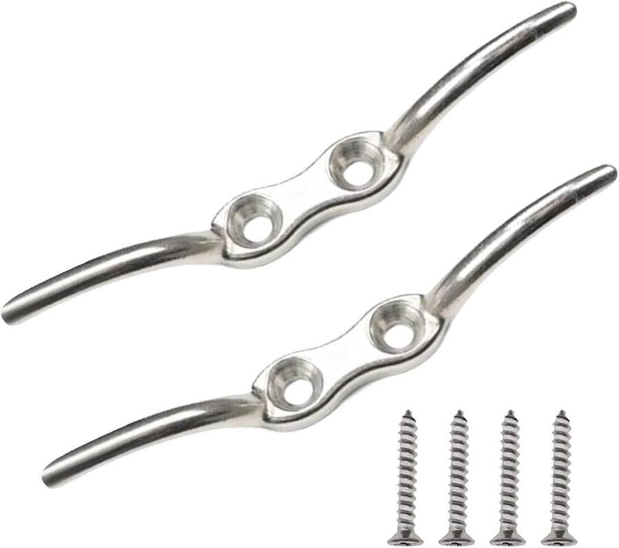 Boot Schoenplaatjes Touw Haken Veilig Aanleggen Roestvrij Staal 4 Inch Zilverkleurig