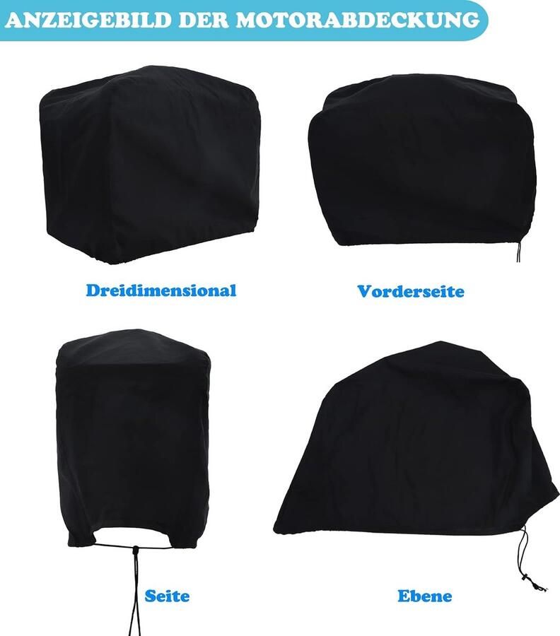 Bootmotor Buitenboordmotor Beschermhoes Waterbestendig 600D Oxford Stof Beschermhoes Buitenboordmotor Halve Beschermhoes Geschikt voor Motoren tot 63 x 35 x Zwart