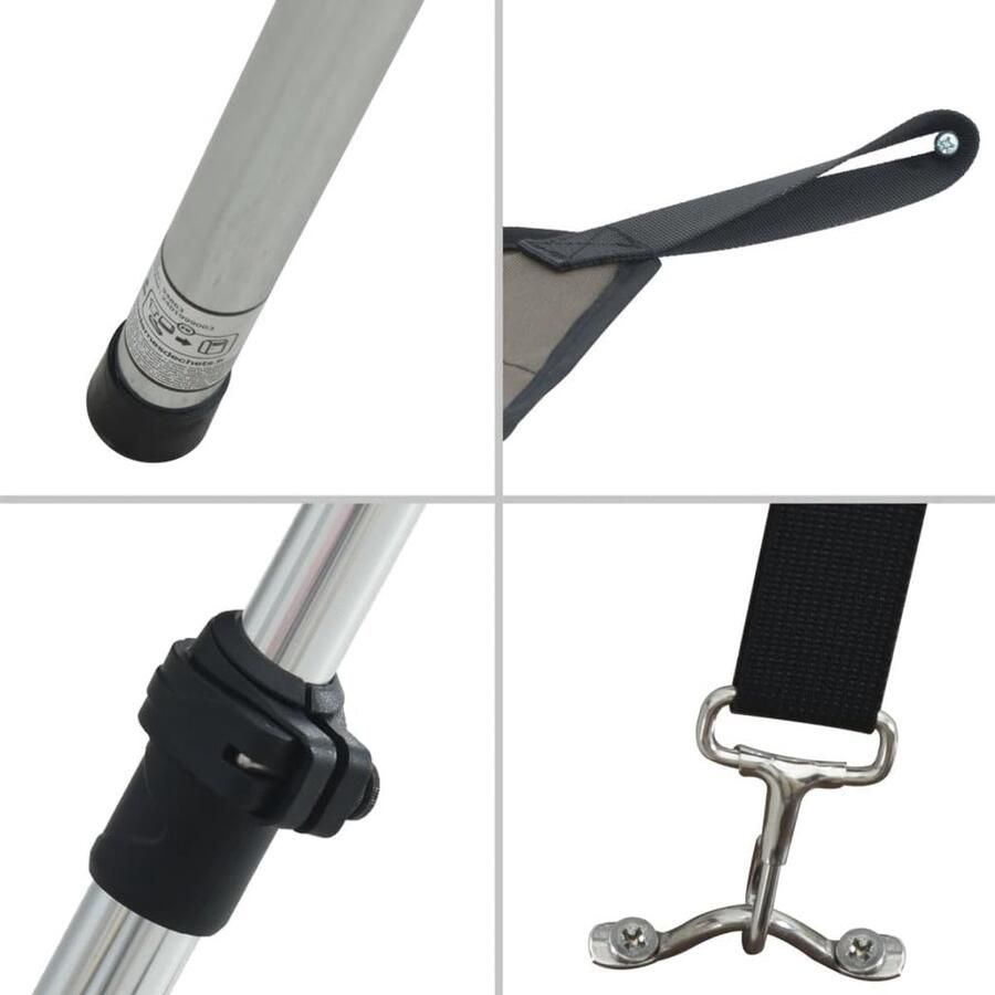Boots Zonwering uitbreiding voor T-Top en Bimini Grijs 170x Bootsaccessoires voor vissersboten en skiboten