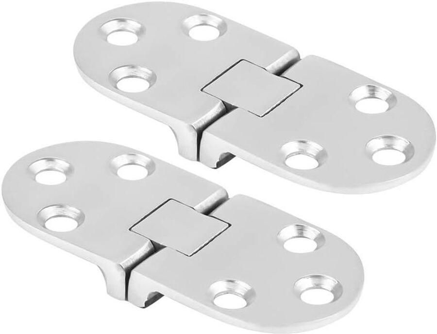 Bootscharnier Dekscharnier Kastscharnier Maritieme Toepassingen Spiegelgepolijst Oppervlak 66 x 30 mm Zilverkleurig
