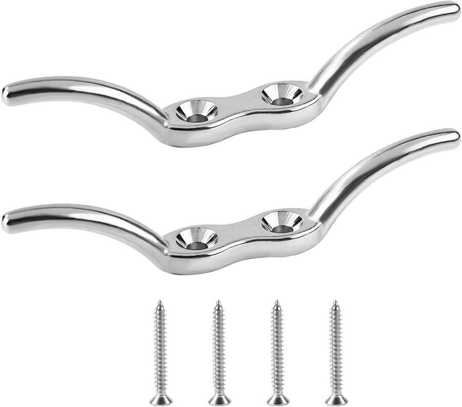 Bootschoenplaatjes Set Touwklem Boot Vastzetten 316 Roestvrij Staal Zilver