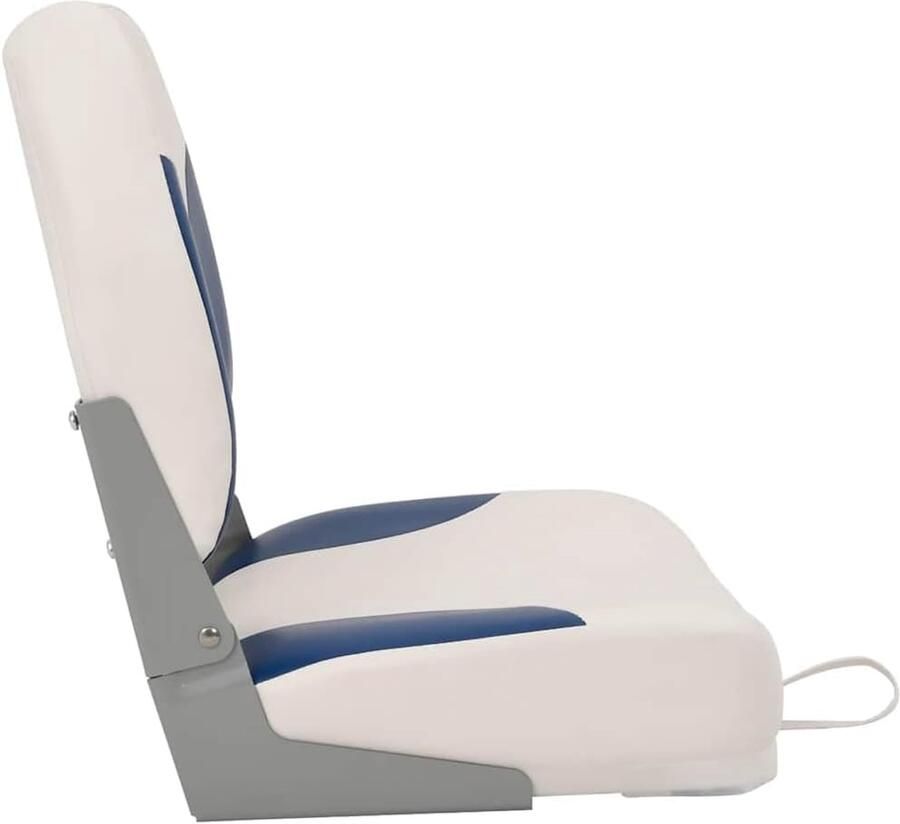 Bootsitzak set van 2 inklapbaar met draaischarnier blauw wit gevoerd voor vissersboot roeiboot zitschaal weerbestendig PVC PU