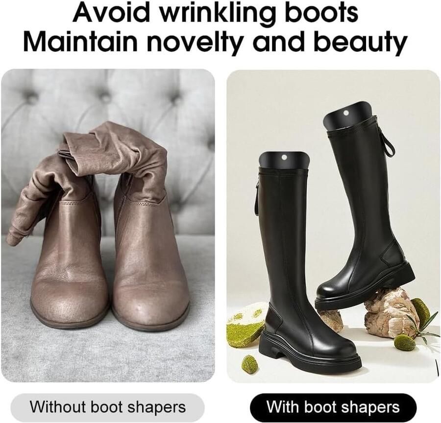 Bootspanners voor Hoge Laarzen 8 Stuks Zwart Plastic Ondersteuning voor en Ideaal voor Laarzen Ondersteuning en Vormbehoud
