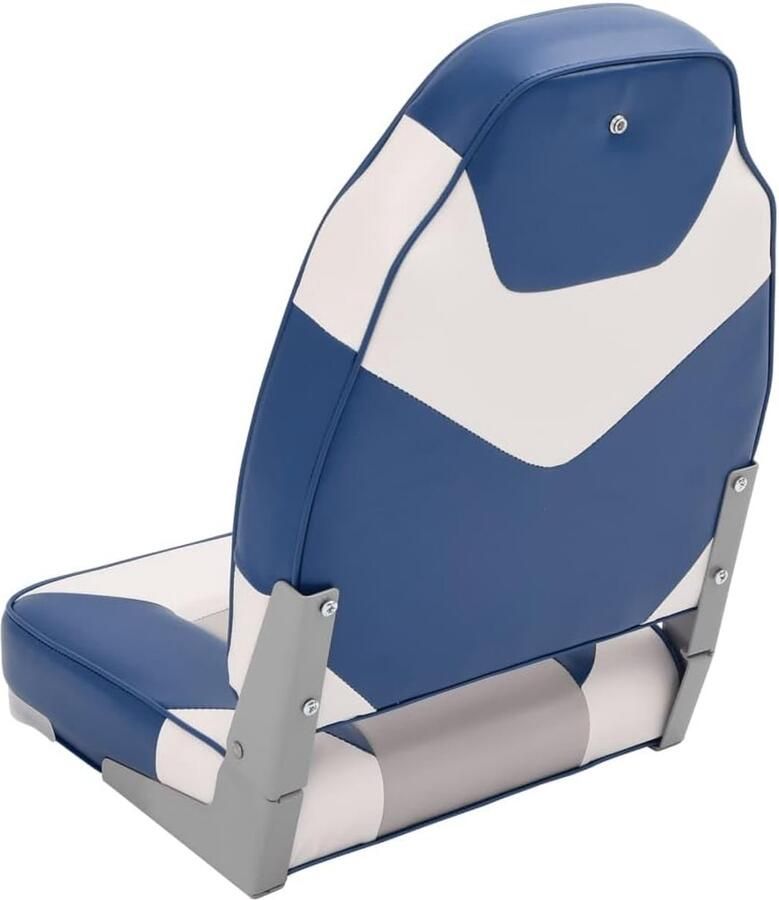 Bootstoel inklapbaar met hoge rugleuning ergonomische kuipstoel voor boot wit blauw grijs weerbestendig en robuust 39 x