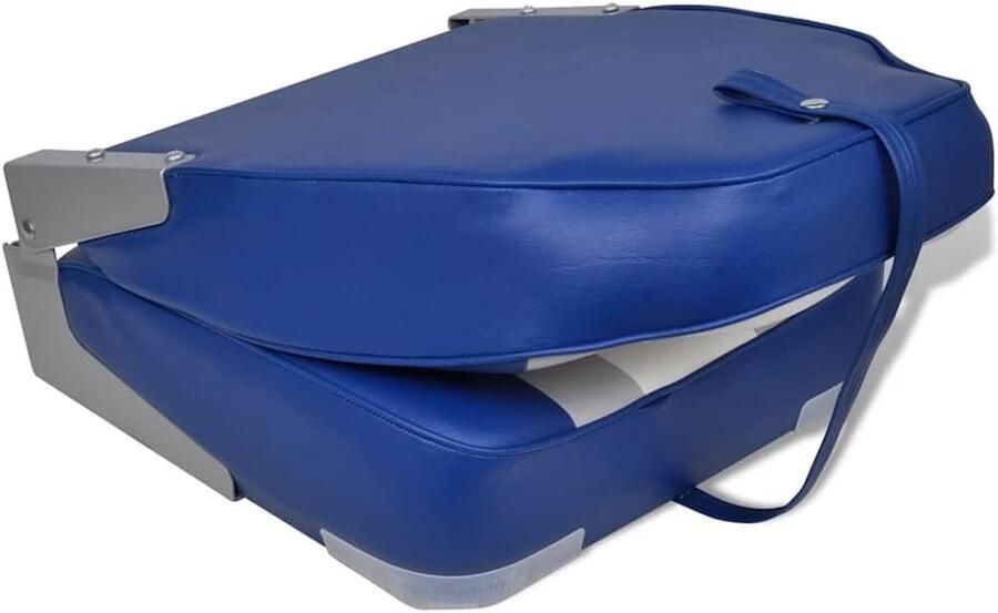 Bootstoel inklapbaar met hoge rugleuning voor vissersboot ergonomische stuurstoel waterafstotend blauw grijs wit