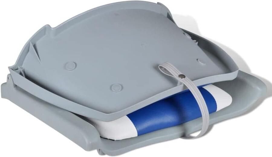 Bootstoel met bekleding ergonomische bootstoel voor vissen en boottochten weerbestendige pv zitting blauw-wit 48 x 51 x