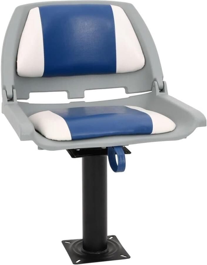 Bootstoel met voetst graden draaibare stuurstoel blauw wit