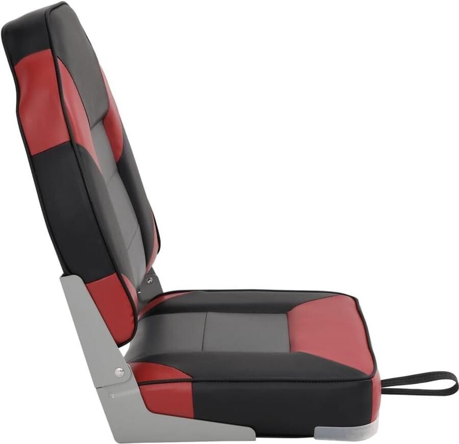 Bootstoelen set van 2 inklapbaar met hoge rugleuning voor boot vissen 39x43x rood zwart