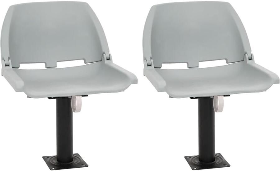 Bootstoelen grijs met stalen voetstuk bootstoel voor vissers 48 x 51 x