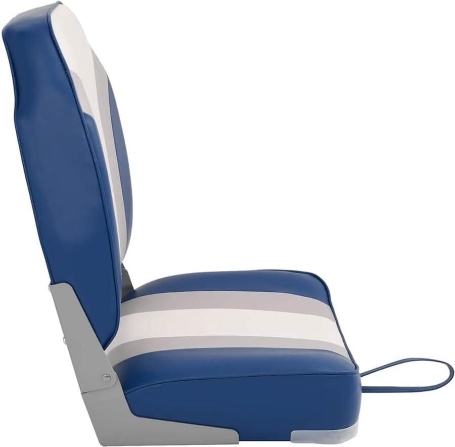 Bootstoelen inklapbaar met draaischarnier ergonomische bootstoel met hoge rugleuning voor vissen en motorboot weerbestendige pv bekleding 43 x 39 5 x blauw