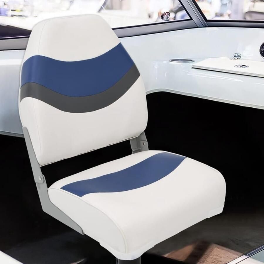 Bootstoelen inklapbaar met draaischarnier hoge rugleuning van pvc en PU robuuste aluminium constructie 360° draaibare bootstoel