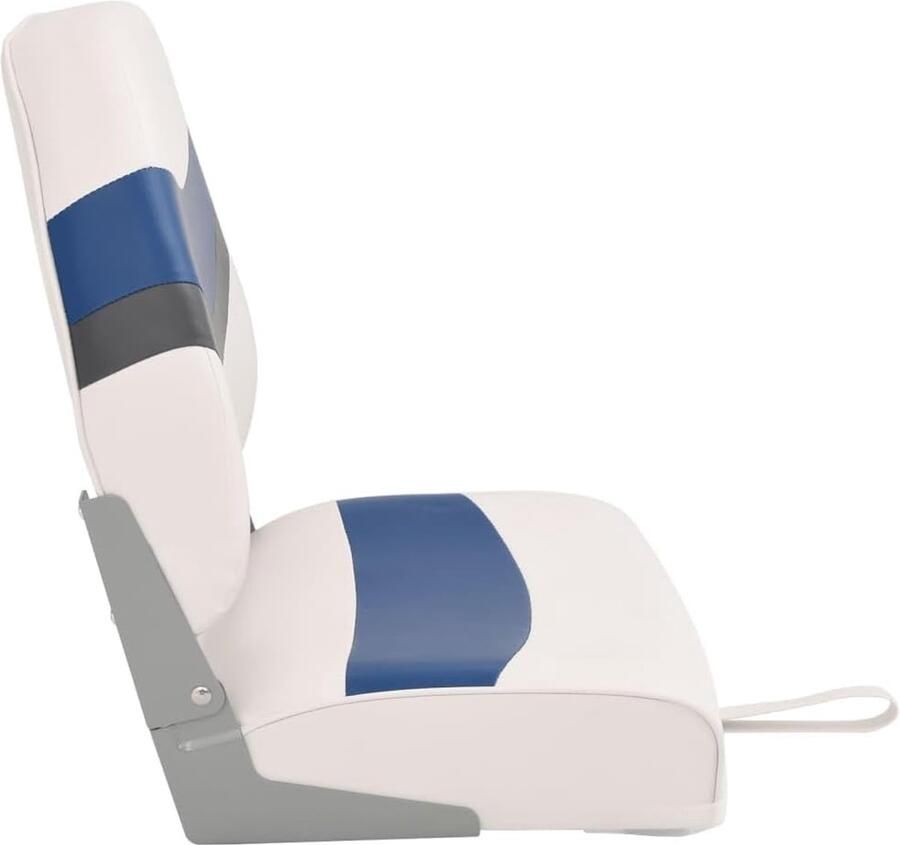 Bootstoelen inklapbaar met hoge rugleuning voor boot en visstoel 44 x 38 x wit blauw