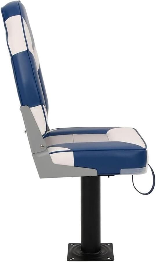 Bootstoelset 2-delig inklapbaar PVC PU & stalen console wit blauw