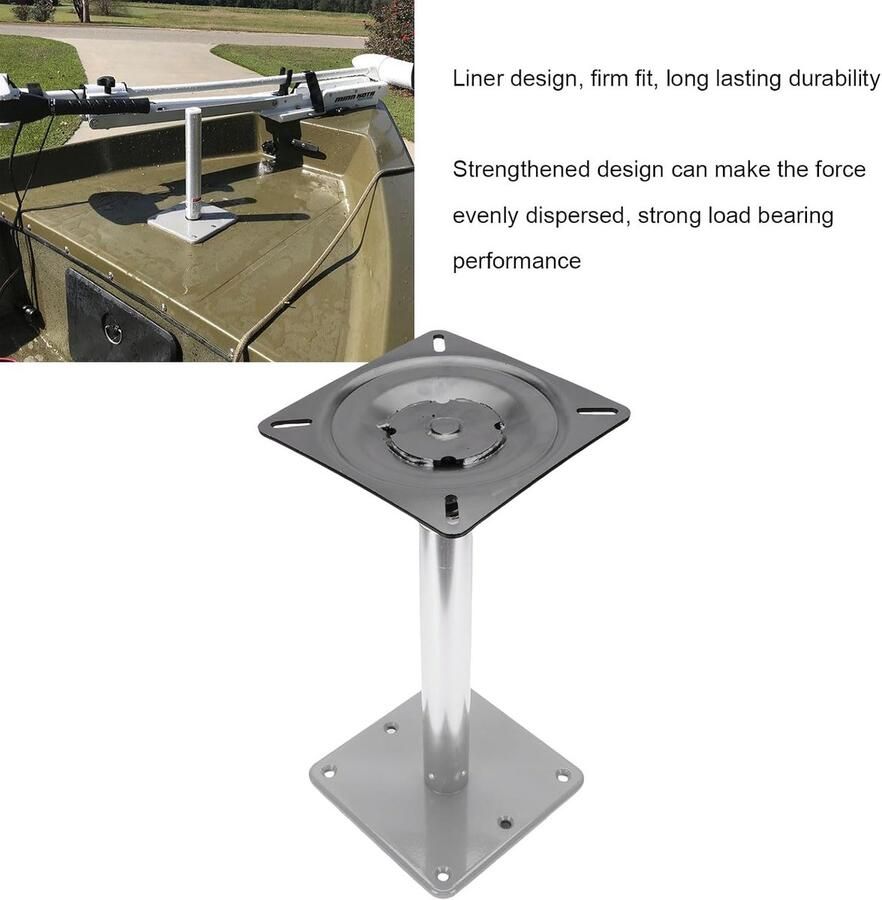 Bootstoelmontage Voetstukbasismontagekit voor Bootstoelen Maritieme Basisplaat met 3 4 Inch Pinpaalaansluiting 13 Inch Hoge Paal Aluminiumlegering