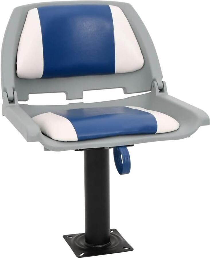 Bootstoelset inklapbaar met voetstuk blauw wit 48x51x