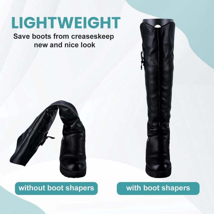 Bootvorm Inserts Boot Standaard Ondersteuning Hoge Laars Vormgereedschap voor nen en Automatische Boot Shaper Zwart Laarzen Ondersteuning (2 paar) Plastic Boot Bo Shaper Geschikt voor Hoge Laars