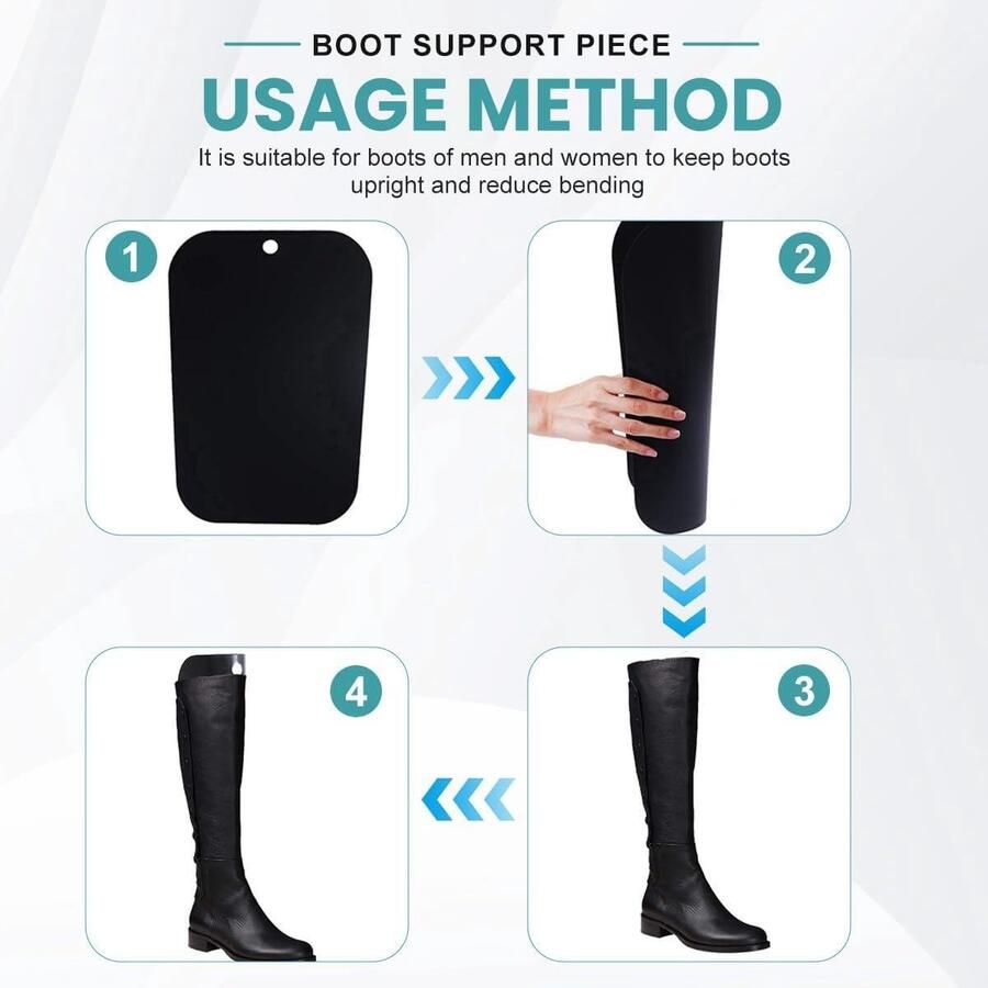Bootvorm Inserts Boot Standaard Ondersteuning Hoge Laars Vormgereedschap voor nen en Automatische Boot Shaper Zwart Laarzen Ondersteuning (2 paar) Plastic Boot Bo Shaper Geschikt voor Hoge Laars
