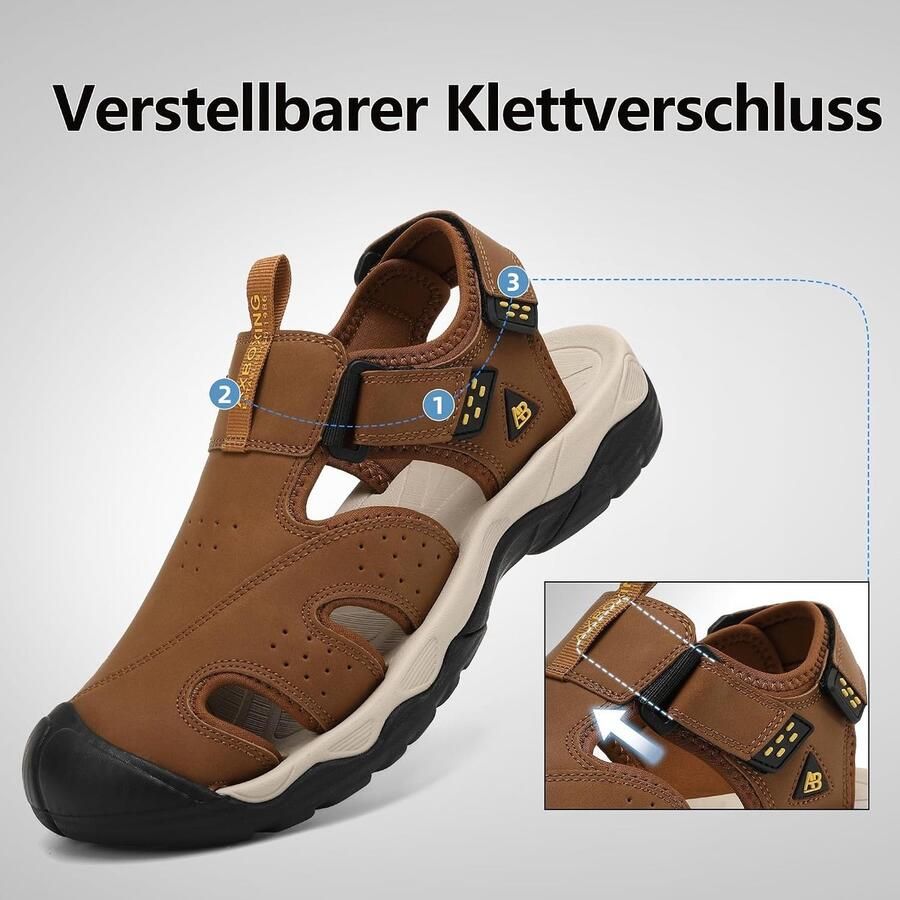 Boxing Sandalen Bruin EU Lederen Trekking- en Wandelsandalen Voor Heren