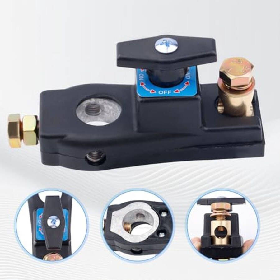 BOXOB 2 stk Accu-ontkoppelingsschakelaar met 4 Afstandhouders voor Auto Vrachtwagen Camper Voertuigen 12V 24V Uitschakelschakelaar Elektrisch voor Accu-Isolatie Uitschakeling en Diefstalpreventie