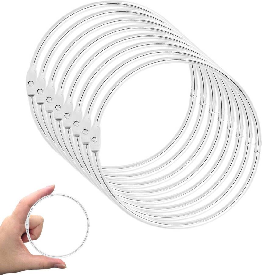 BOXOB 8 Stuks Losse Bladringringen Groot Metalen Ringen voor Indexkaarten Flashcards Papier Doe-Het-Zelf-Knutsels Thuis Kantoor School Benodigdheden