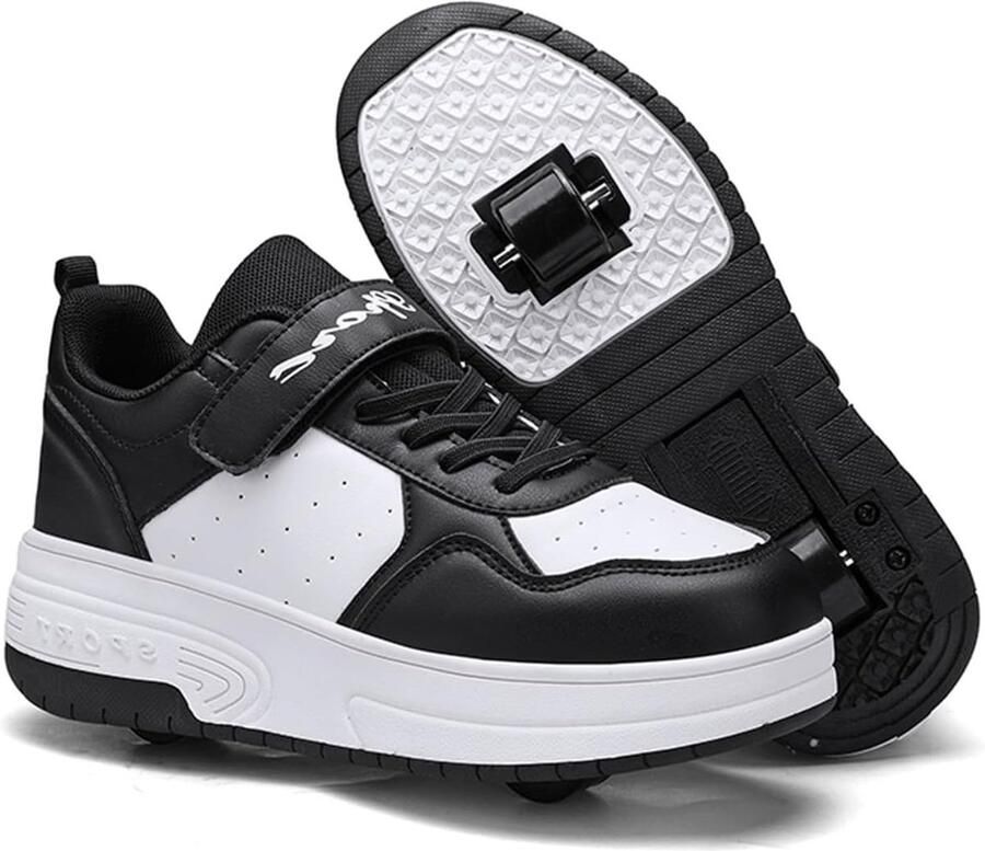 en Schoenen voor Buiten 2-in-1 Trainers met Uittrekbare Wielen Rollerschoenen en Gym Sneakers