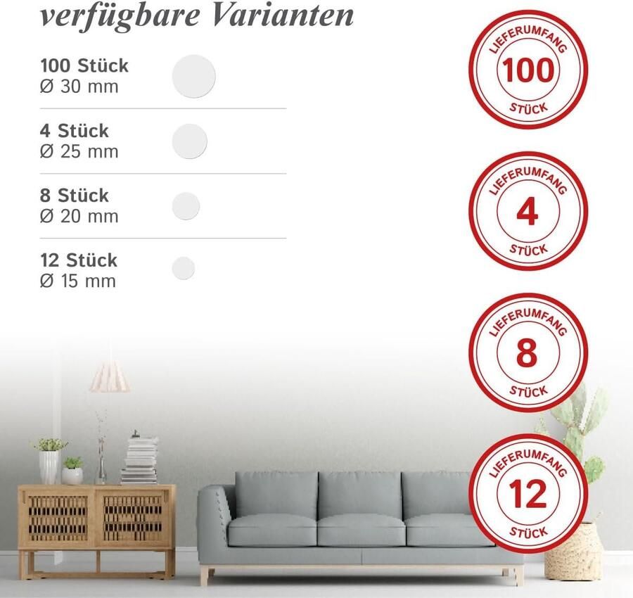 Brand Meubelglijders van kunststof met spijker rond 4 stuks in wit 25 mm diameter 5 mm dik stoelglijders met spijker kunststof glijders voor tuinstoelen Made in Germany