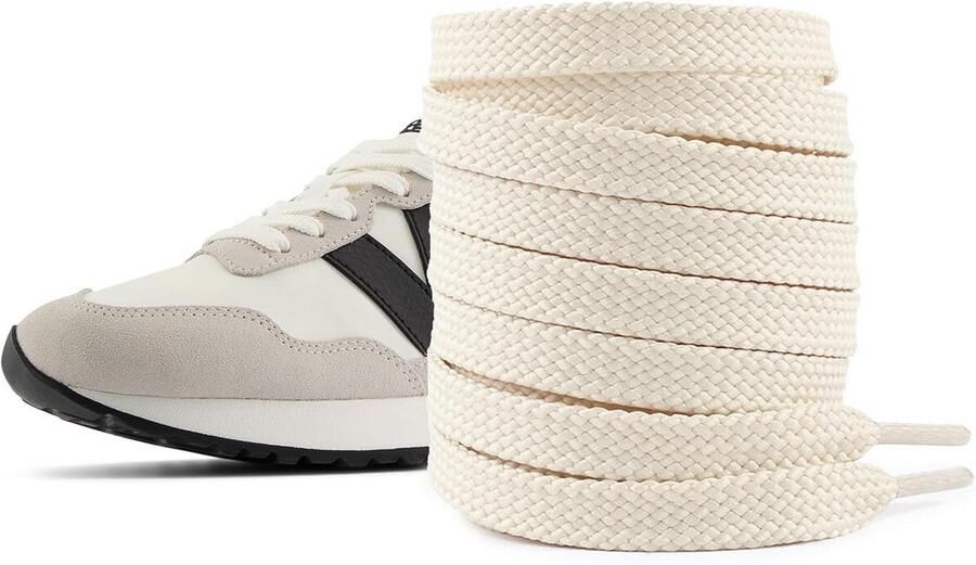 Brede Platte Schoenveters 8mm Duurzame Ruitpatroon Veters voor Sneakers en Sportschoenen