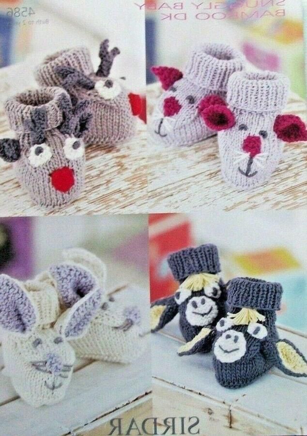 Breipatroon Bootees Babyschoentjes Babykleding Maken Bamboe Garen Meerdere Kleuren