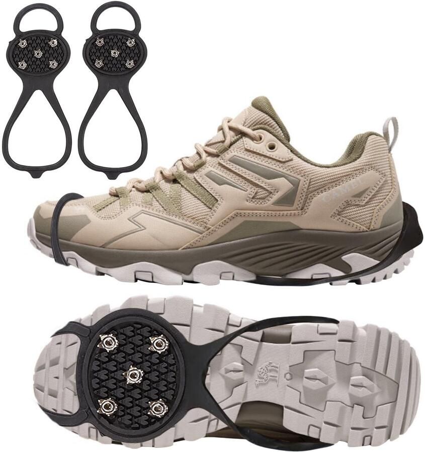 Brenzoos 5-Stud Ice Shoe Spikes Niet-slip schoenklauwen Ideaal voor winter Robuuste spikes Voor outdoor en trekking