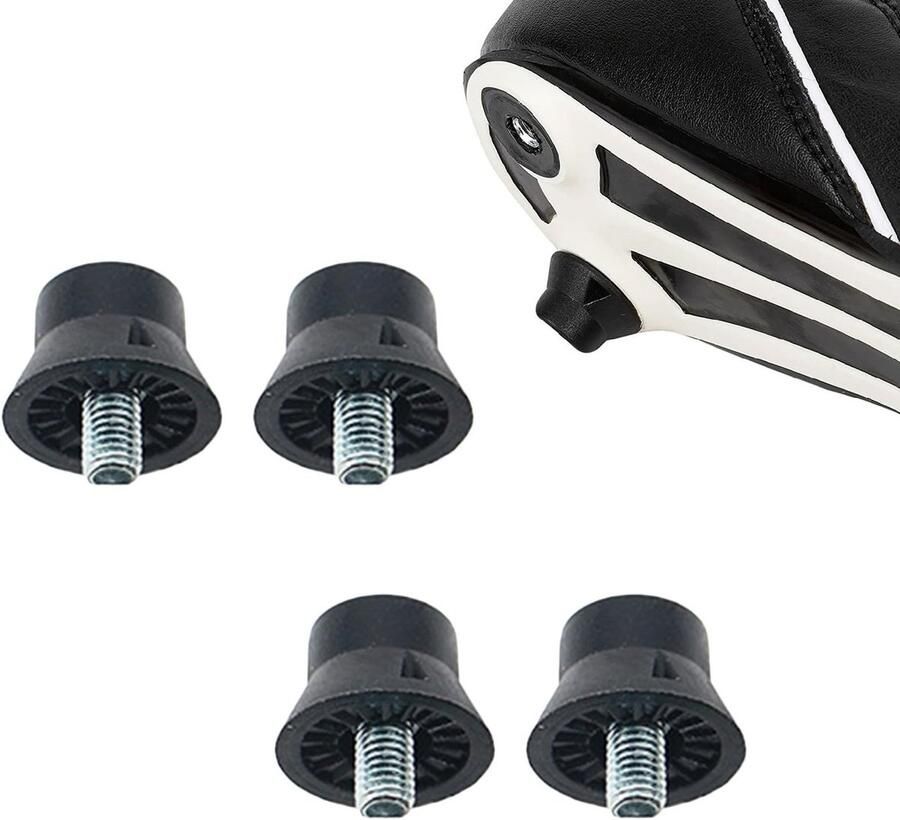Brenzoos Football Boot Replace t Studs Unisex Rubber Nubs 16mm Zwart Schroefstuds voor Voetbalschoenen Perfect voor Sporters 4 Stuks