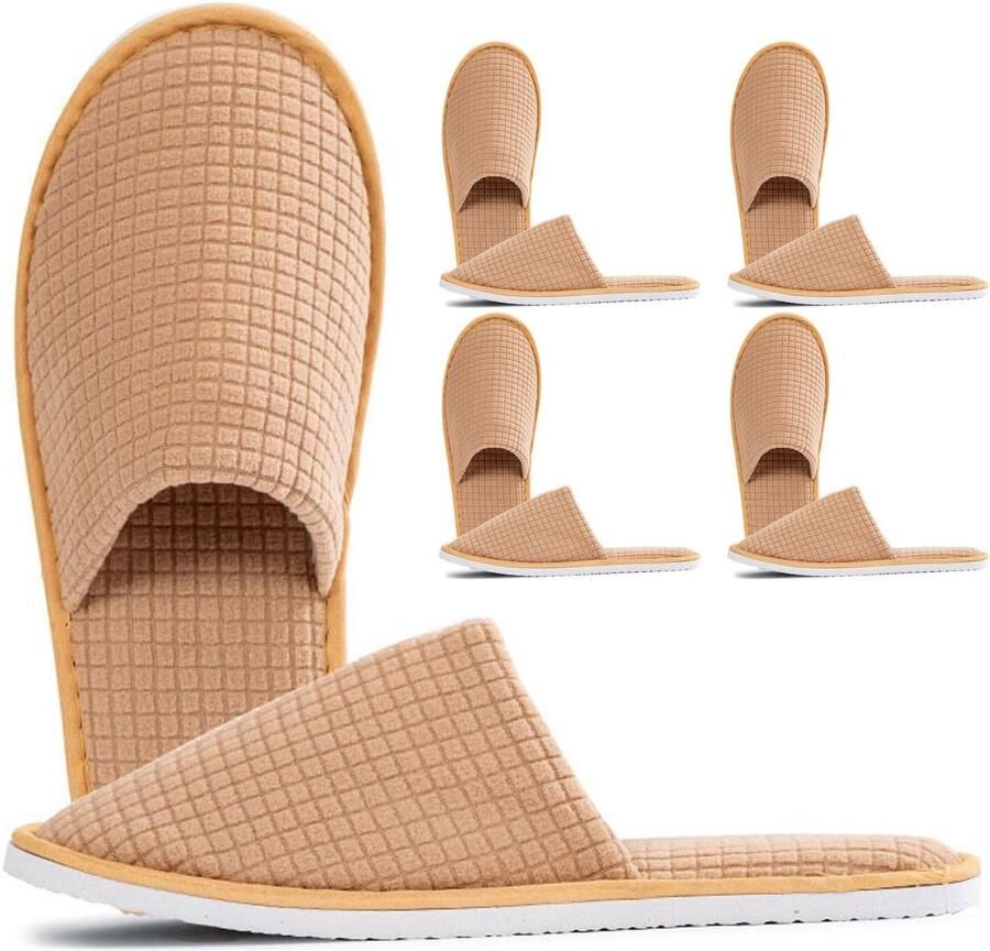 Brenzoos Gastslippers Hotel Slippers Comfortabel en zacht Universele maat Slippers voor thuis Perfect voor gasten 4 paar