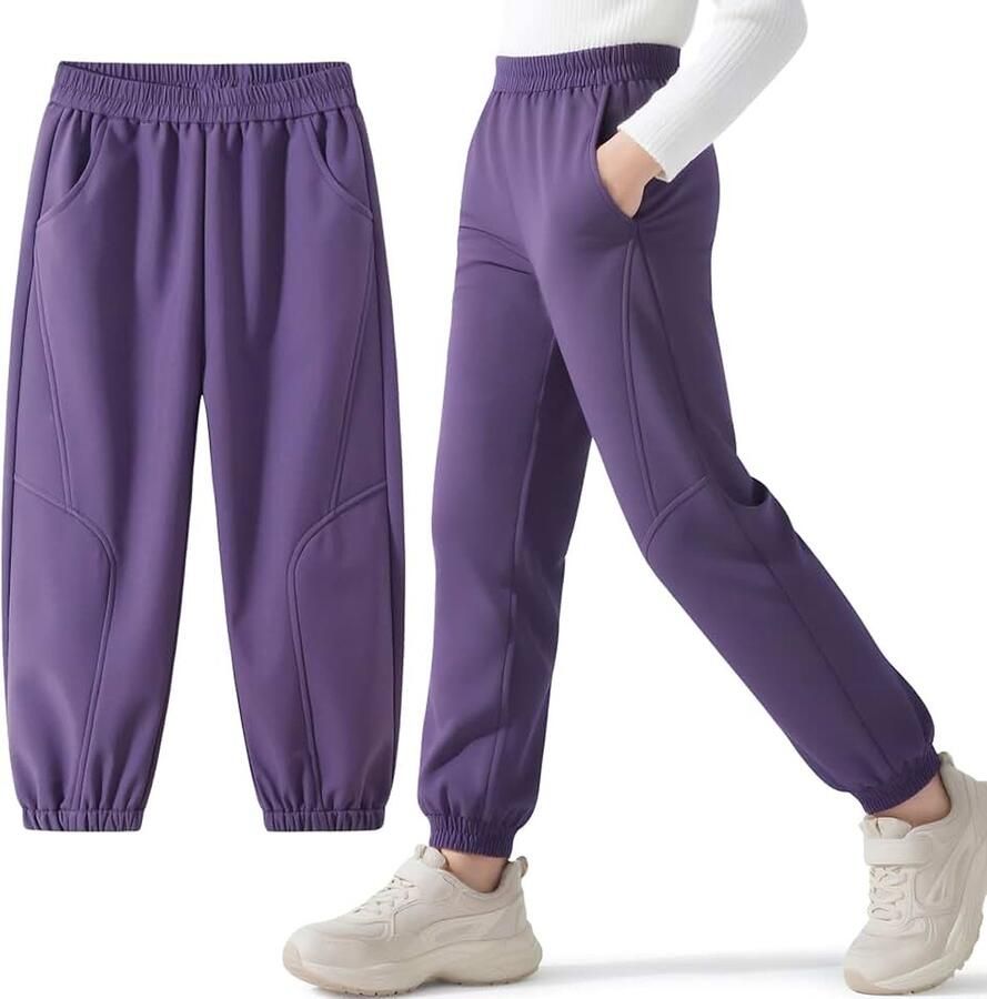 Broek Kinderen Warm Gevoerde Wandelbroek Winddicht Waterdicht Thermobroek Elastische Tailleband met Zakken Trekkingbroek Outdoor Sport voor Herfst Winter