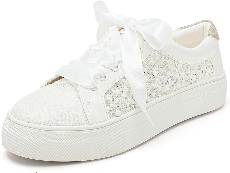 Bruidsschoenen met plateau en glitter