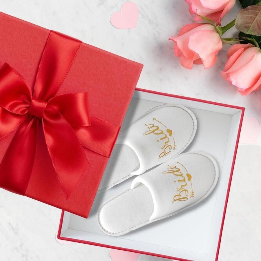 Bruidspantoffels Bruid Bruiloft Slippers Antislip Comfortabel Wit Vrijgezellenfeest UK Pantoffels