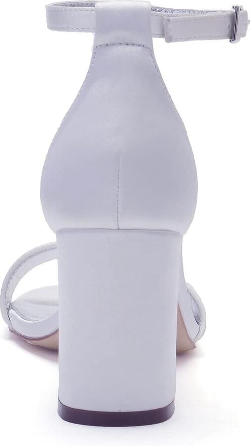 Bruidsschoenen Blokhak Trouwschoenen Zoete Open Teen Satijnen Pumps Voor Bruiloftsfeest En Avond