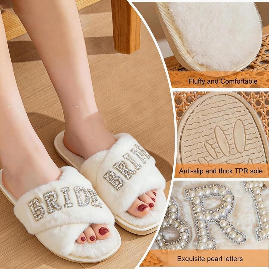 Bruidsschoenen pantoffels voor bruid en bruiloft cadeaus voor vrijgezellenfeest